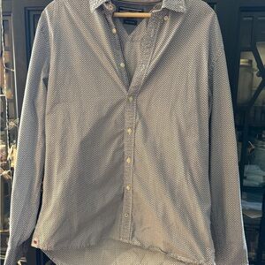 Tommy Hilfiger Men's Navy Microprint Button-Up Shirt - Small